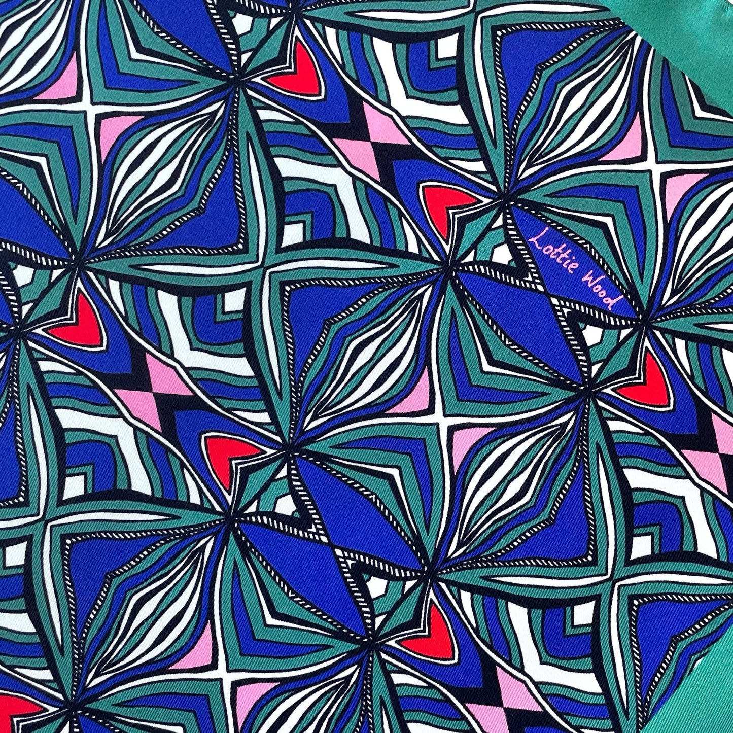 Queen of Hearts Stripe Silk Scarf 45cm