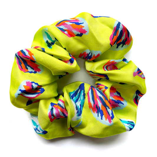 Yellow Confetti Silk Scrunchie