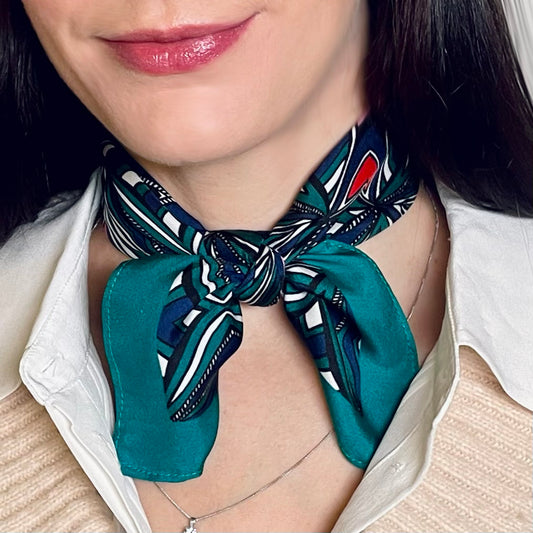 Queen of Hearts Stripe Silk Scarf 45cm