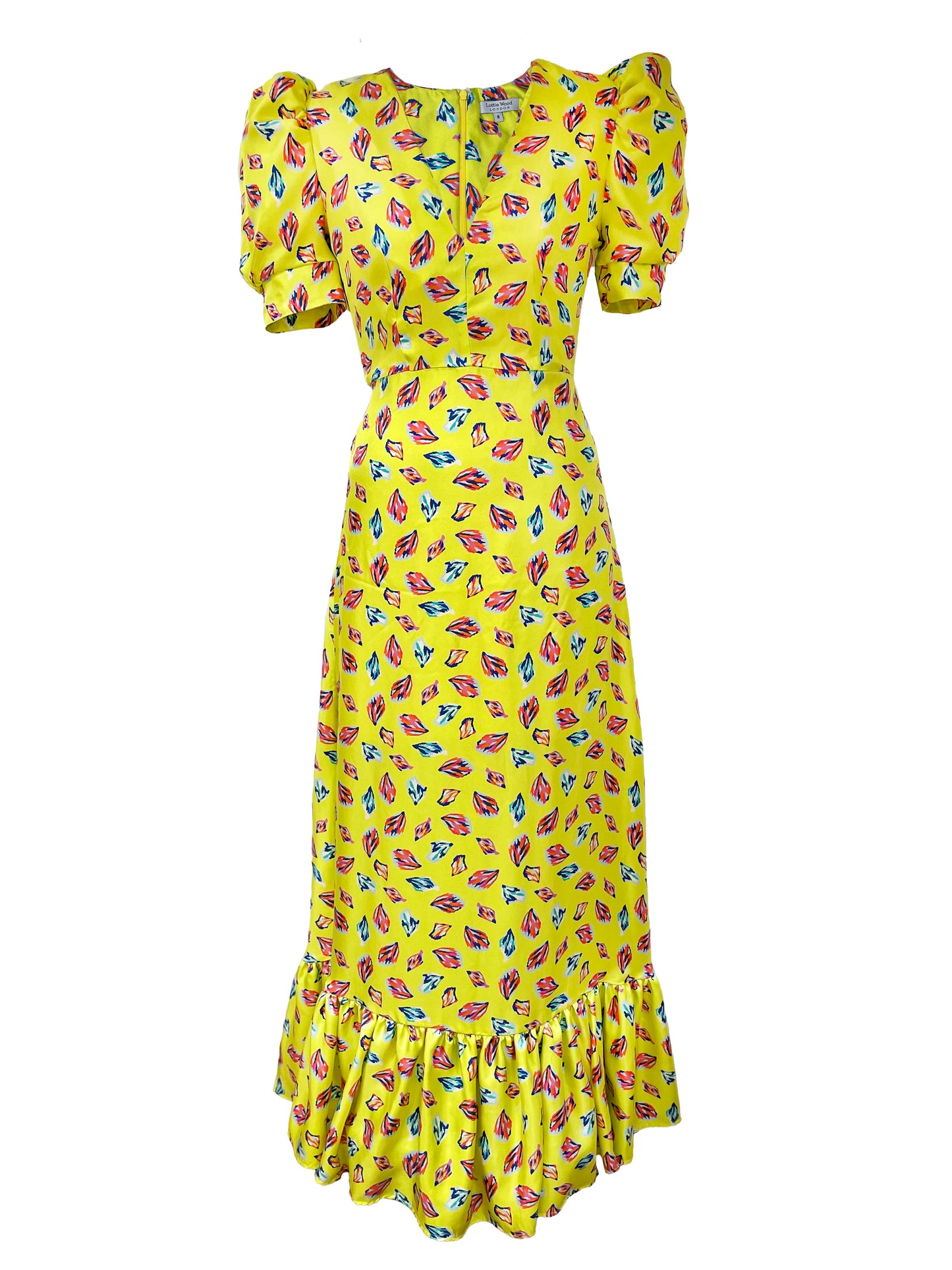 Lottie Silk Maxi dress in Yellow Confetti Print